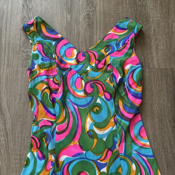 Vintage Sculptress Intimate Long Nightgown Dress Bright Boho 1960s Size Small￼‎ - Picture 3 of 9